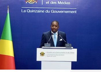 Thierry Lézin Moungalla et Juste Désiré Mondélé face à la presse
