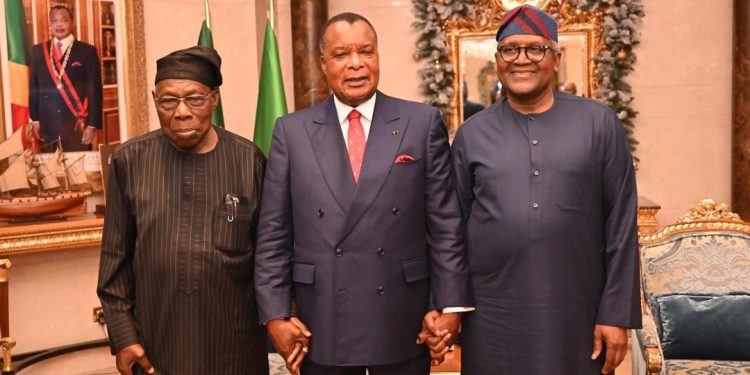 Olusegun Obasandjo et Aliko Dangoté, reçus à la Présidence de la République