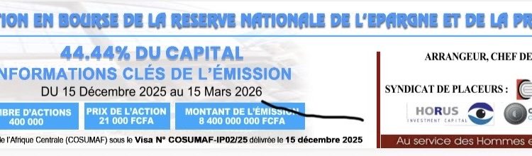 INTRODUCTION EN BOURSE DE LA RESERVE NATIONALE DE L’EPARGNE ET DE LA PROVISION (RENAPROV)