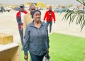 La ministre Marie France Lydie  PONGAULT visite les stands du département Congo-Oubangui à la Foire agricole du Congo